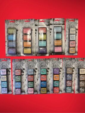 NEW- Tim Holtz Distress Ink Pads and Archival Set - Bold and Vibrant Hues Crafts